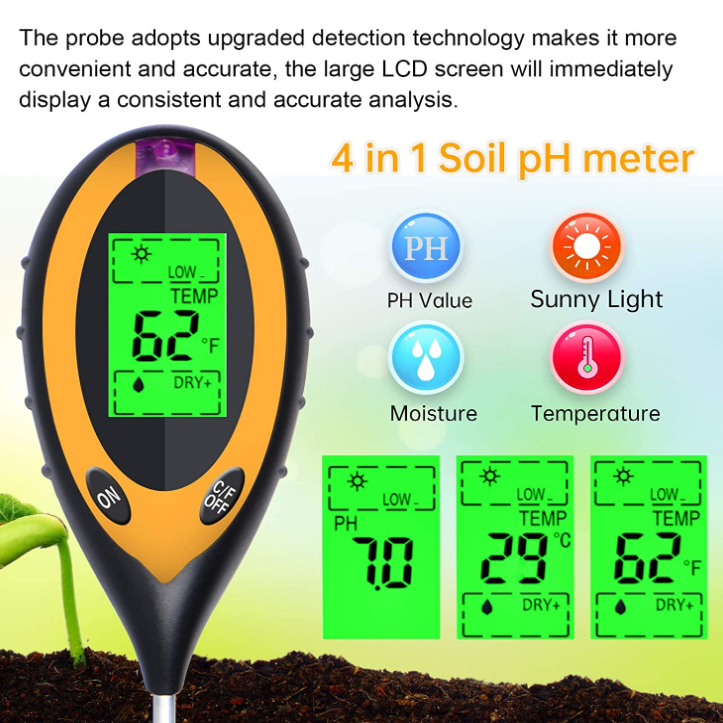Testeur de sol 4 en 1 PH, lumi - Ph Meter Digital Water Tester avis et prix