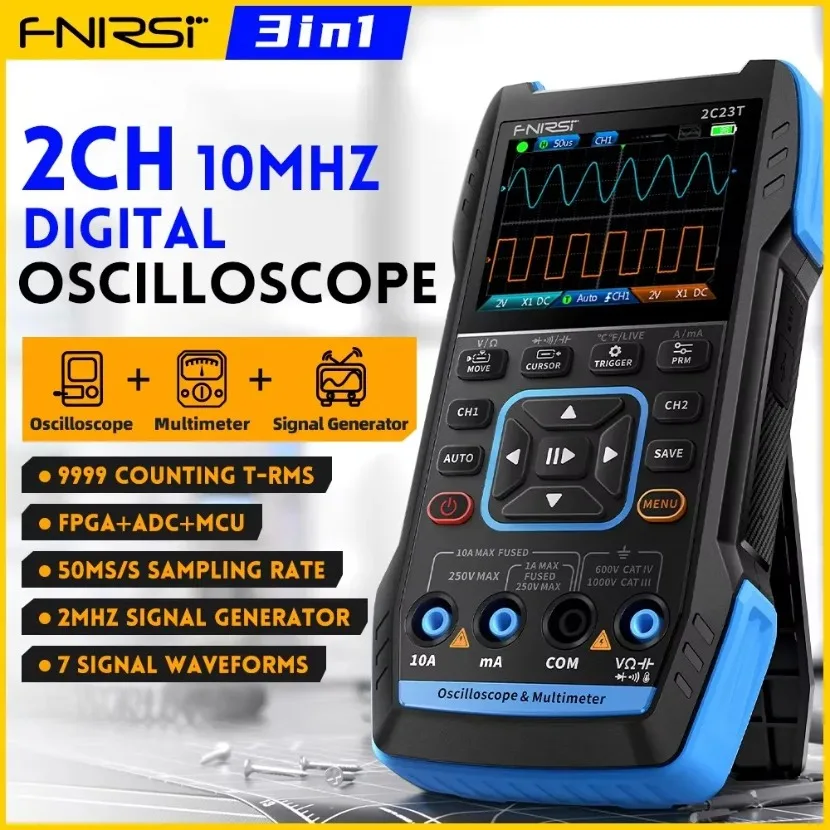 FNIRSI 2C23T : oscilloscope nu - Fnirsi Digital Oscilloscope Handheld avis et prix